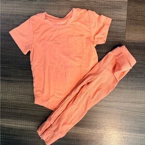 Little Bipsy Ella Collecrion Coral Short Sleeve Top and Pants Set